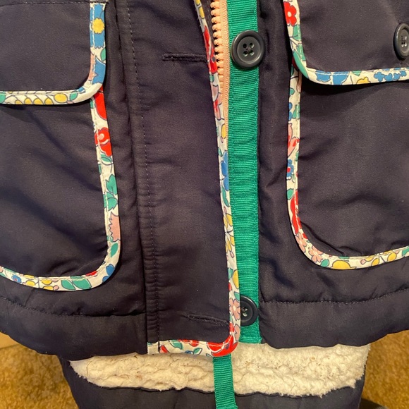 Mini Boden fleece lined winter jacket with cat hood - Picture 7 of 8